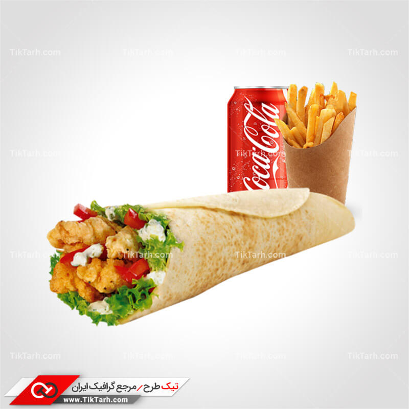 دانلود طرح لایه باز ساندویچ به همراه نوشابه