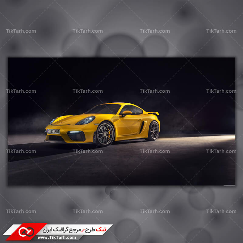 دانلود تصویر با کیفیت پورشه 2019 زرد GT4
