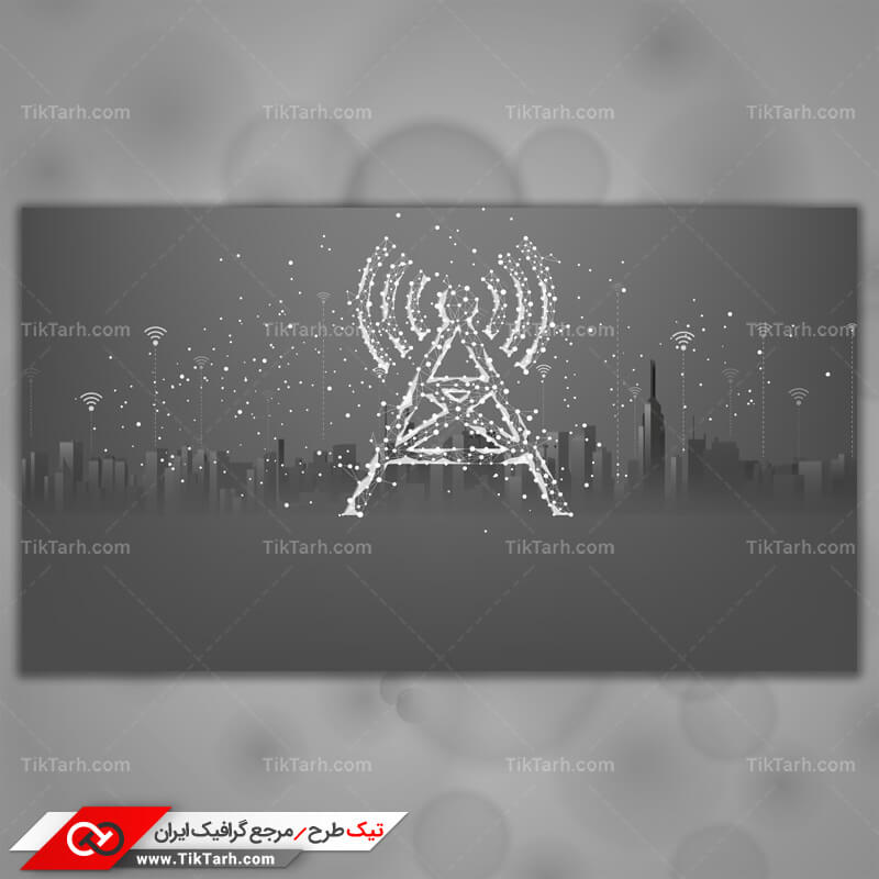 تصویر پس زمینه طراحی با طرح دکل مخابراتی