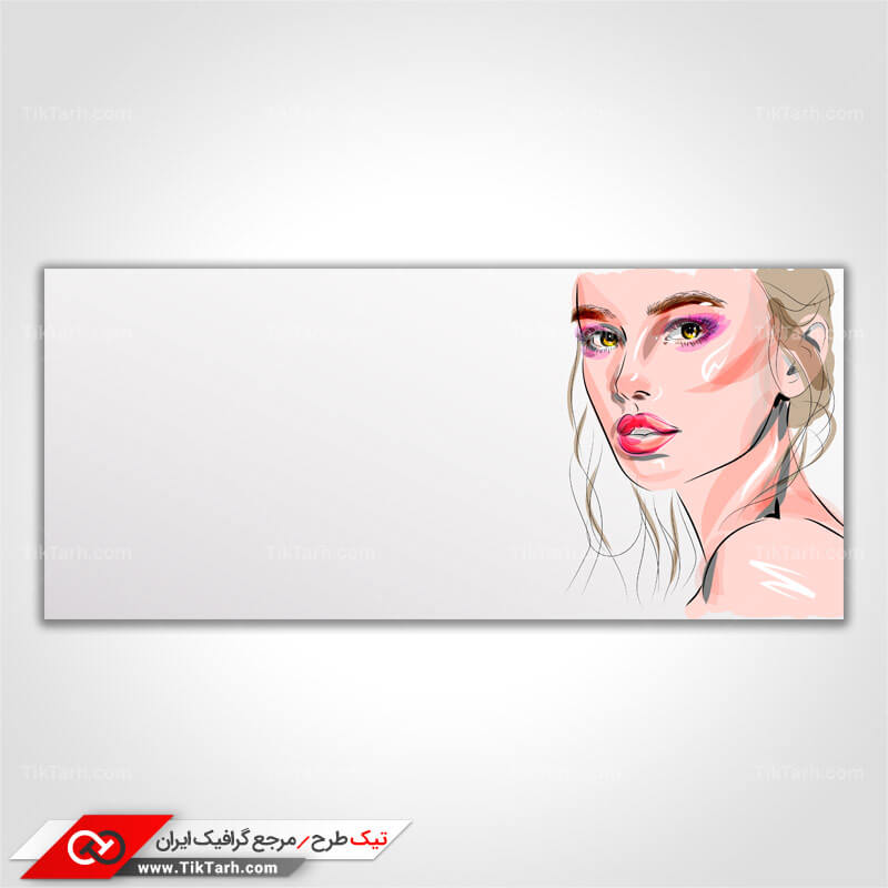 دانلود پس زمینه طراحی با طرح نقاشی چهره دختر