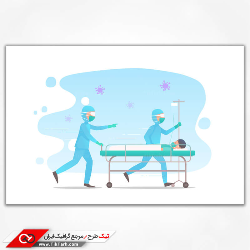 وکتور مفهومی بیمار اورژانسی کرونا