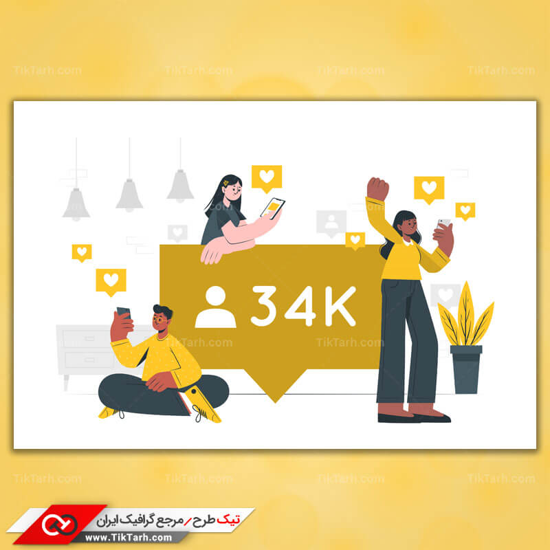 وکتور مفهومی افزایش فالور