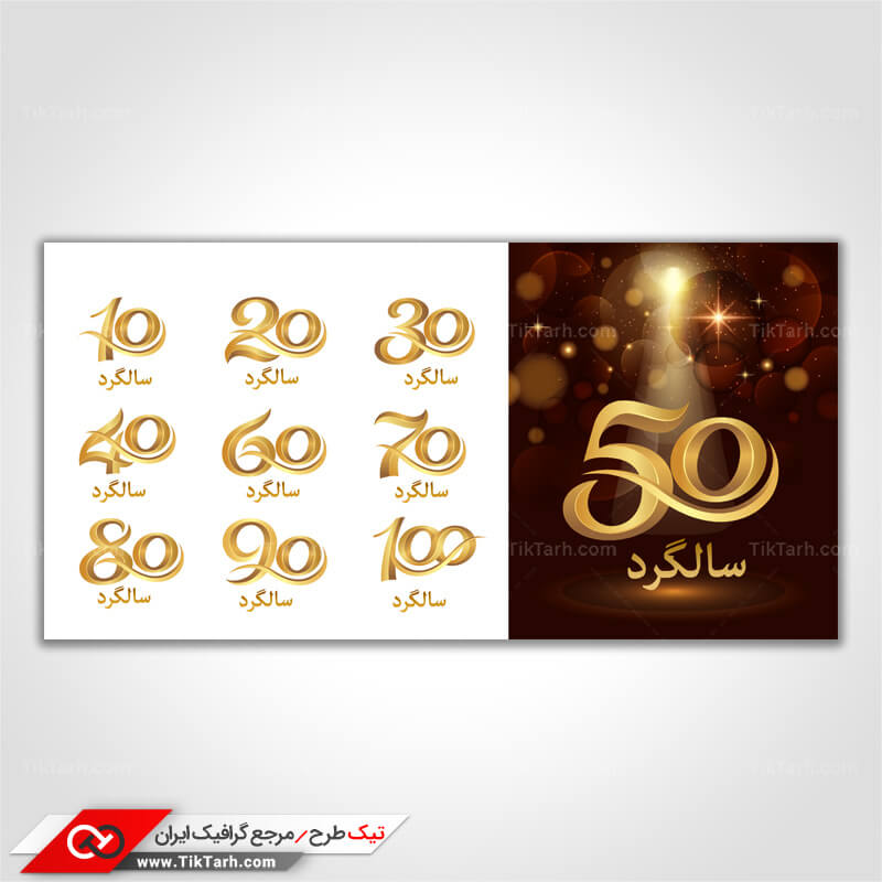 دانلود طرح لایه باز ملزومات طراحی اعداد سالگرد
