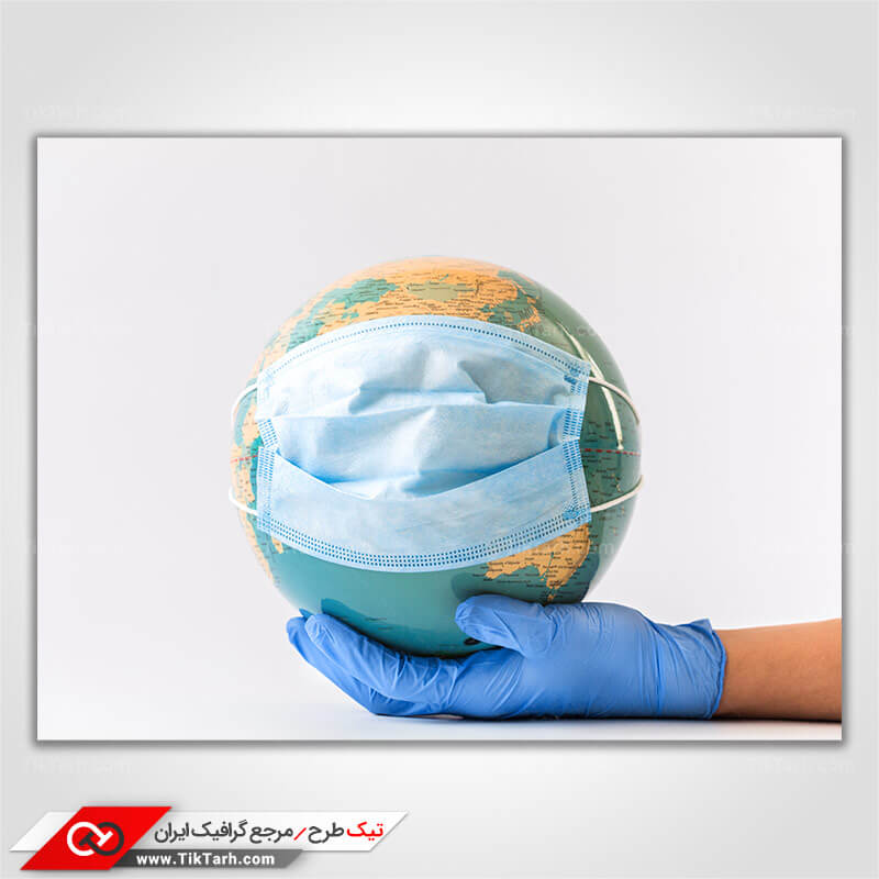 عکس گرافیکی با کیفیت محافظت با ماسک و دستکش
