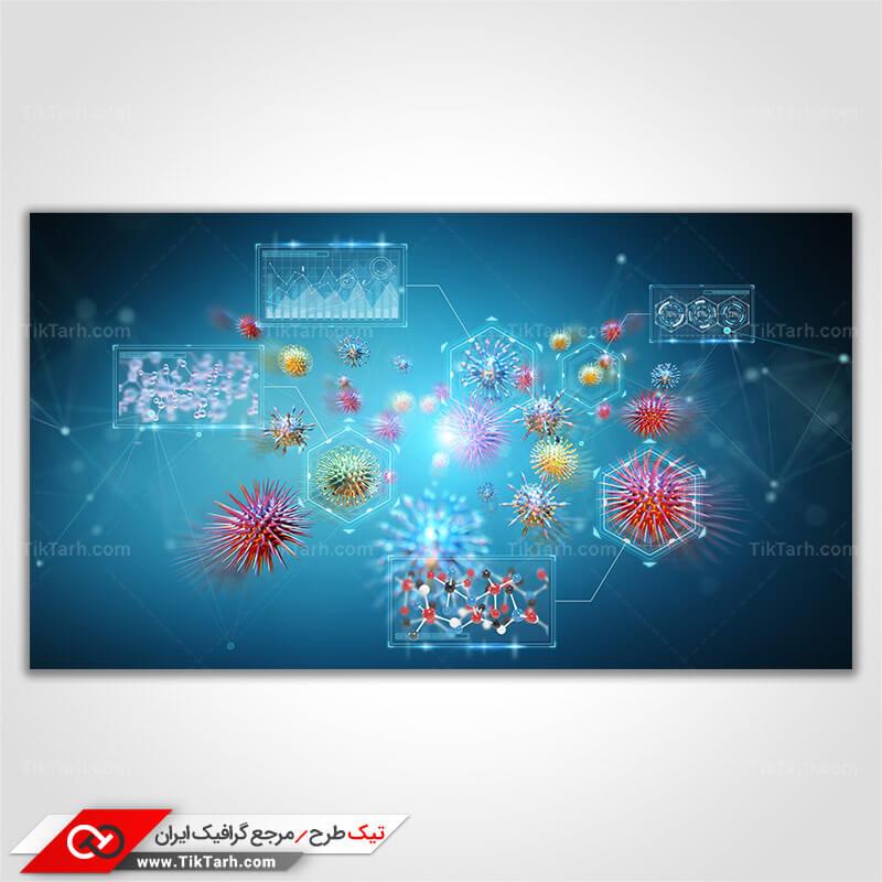 عکس گرافیکی با کیفیت زنجیره ویروس ها