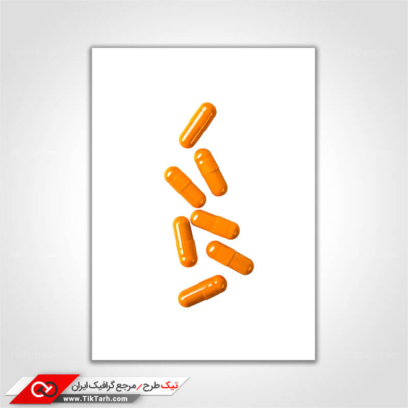 عکس گرافیکی با کیفیت کپسول های نارنجی