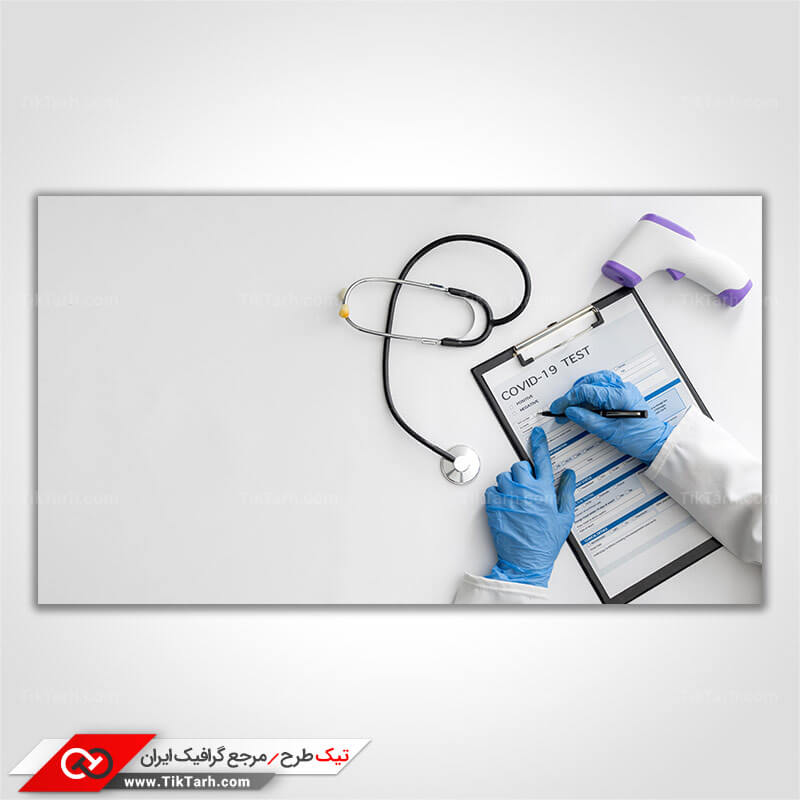 عکس گرافیکی با کیفیت برگه تست ویروس کوید 19