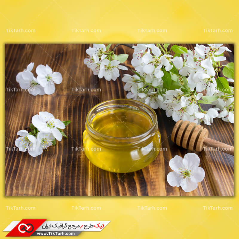 دانلود تصویر با کیفیت عسل و گل های سفید