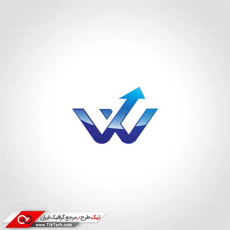 طرح لایه باز لوگو حرف W