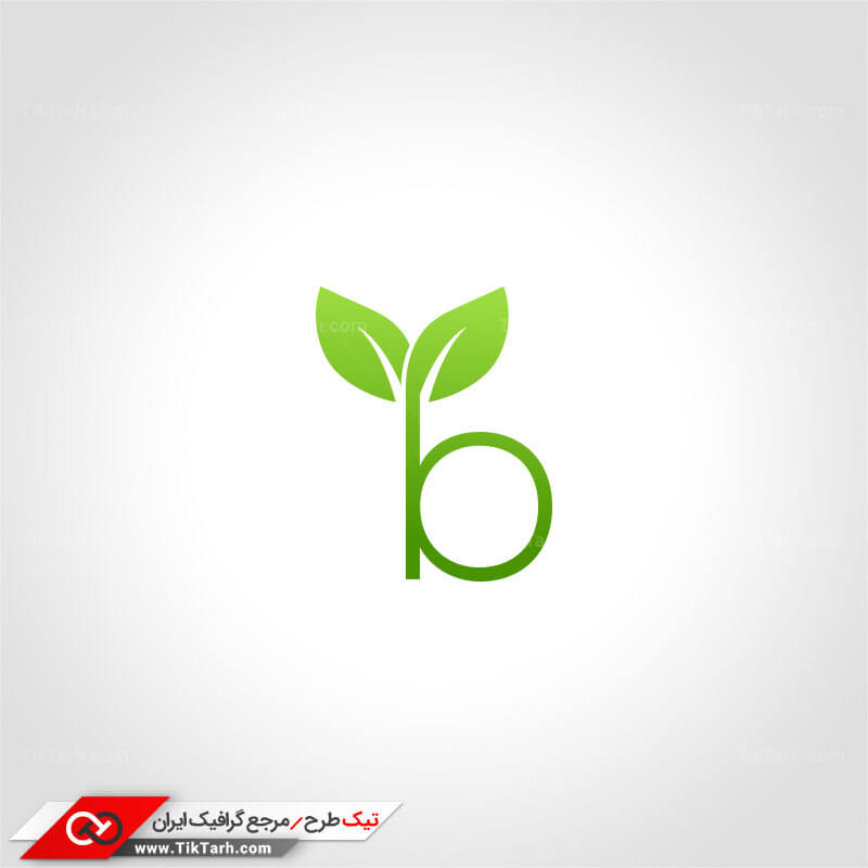طرح لایه باز لوگو حرف لاتین b