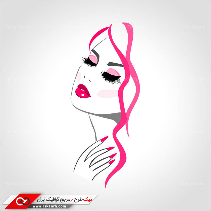کلیپ آرت با طرح چهره دختر و آرایش