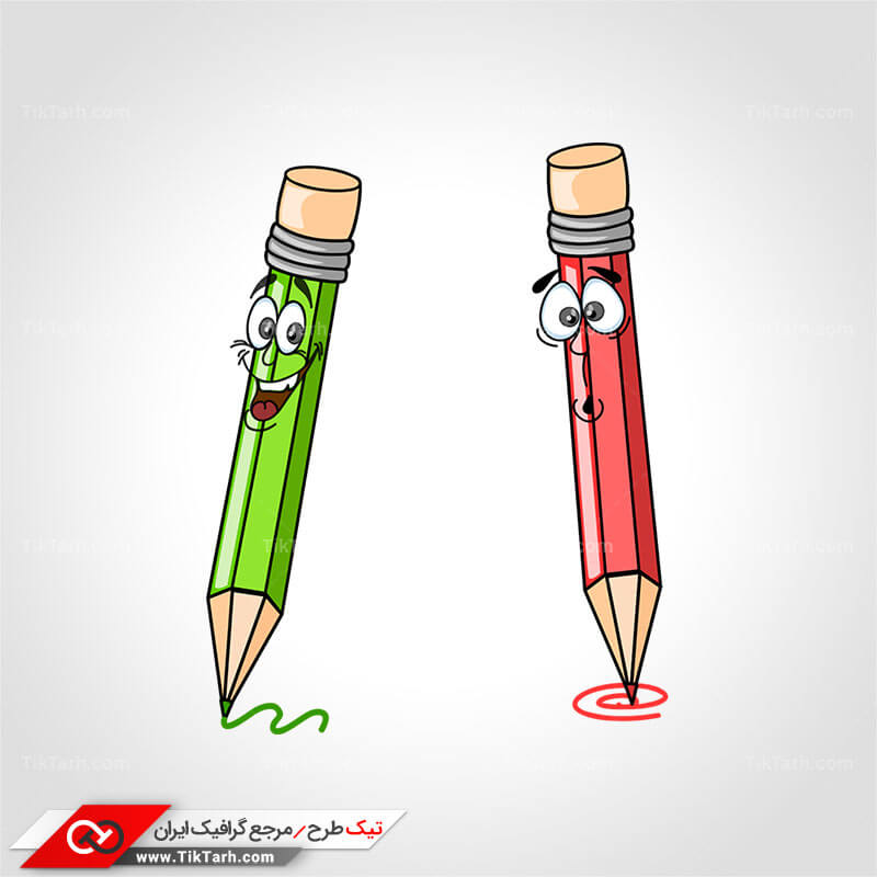 دانلود طرح لایه باز کلیپ آرت مداد رنگی