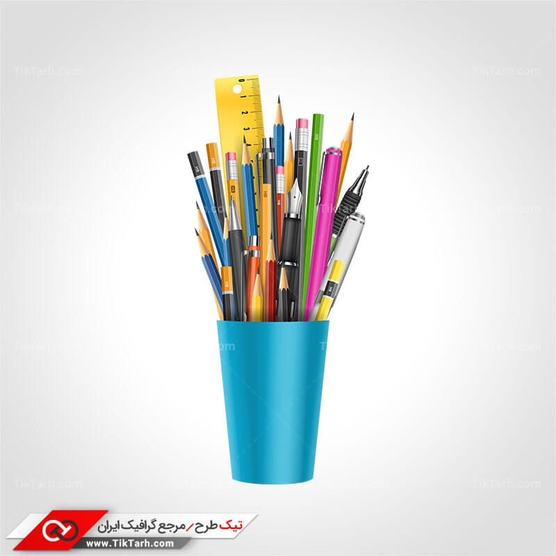 دانلود کلیپ آرت جامدادی پر از مداد