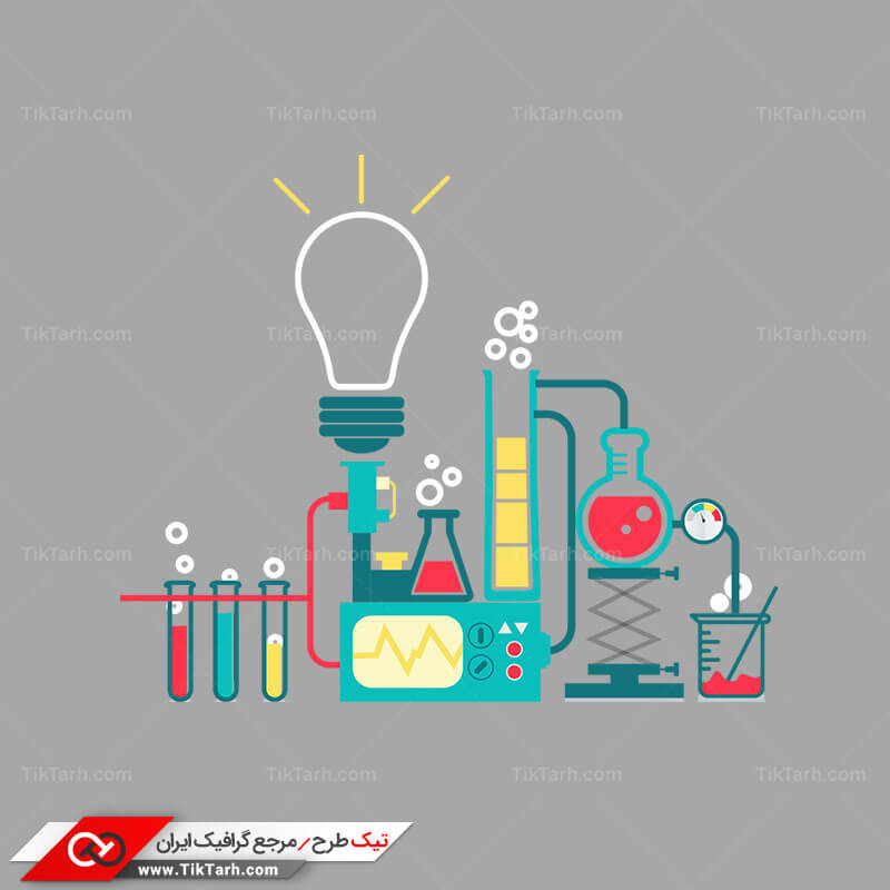 دانلود طرح لایه باز کلیپ آرت آزمایش شیمی