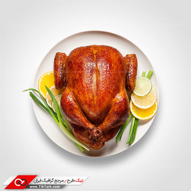 دانلود طرح گرافیکی بشقاب مرغ سرخ شده