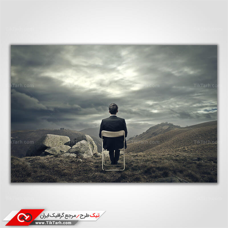 دانلود تصویر لارج فرمت مرد و منظره کوهستانی