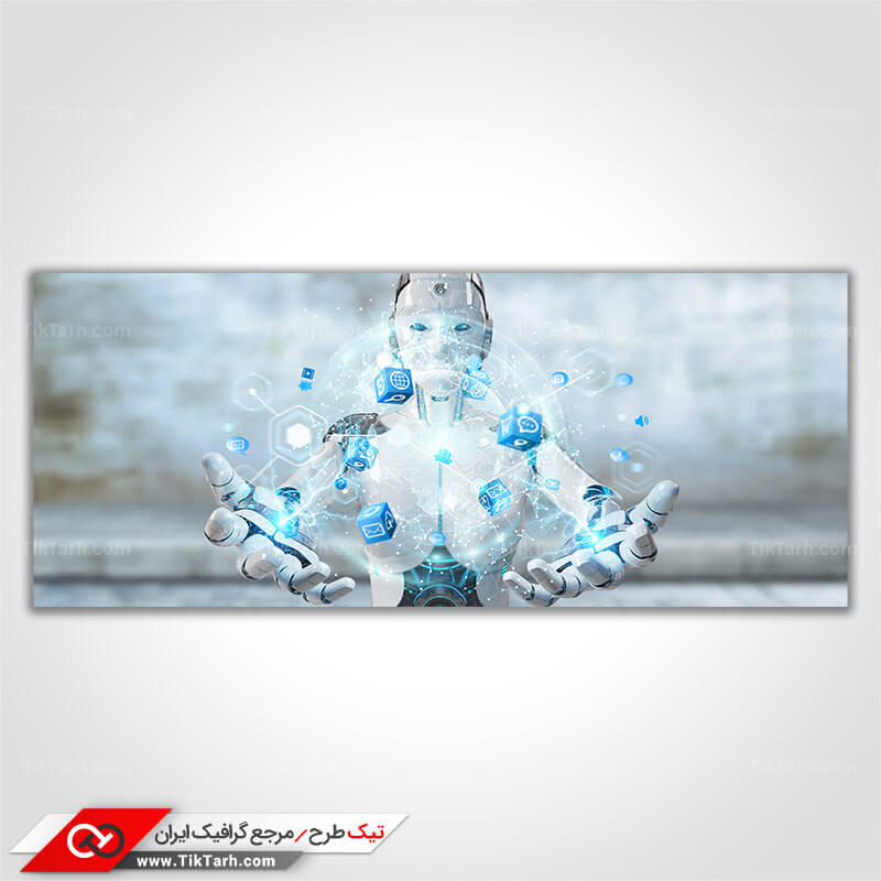 تصویر با کیفیت ربات انسان نما با تکنولوژی بالا