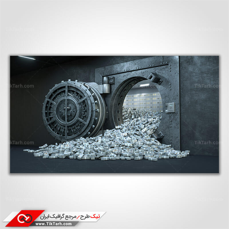 دانلود تصویر با کیفیت گاوصندوق پر از پول