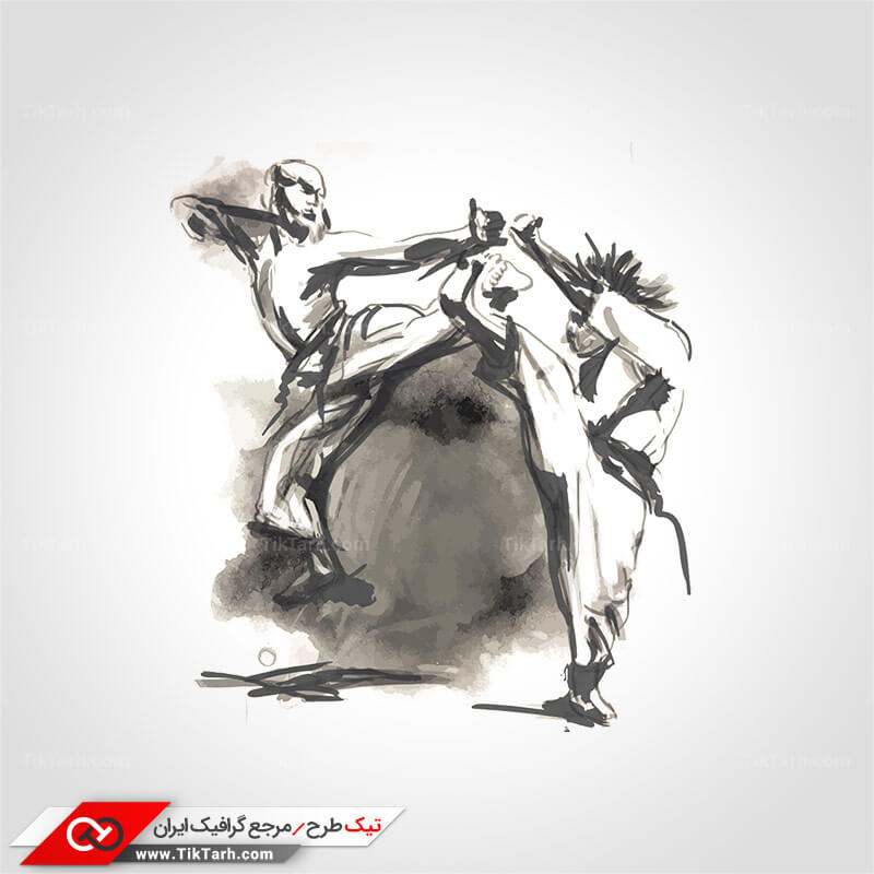 طرح گرافیکی کلیپ آرت مبارزه تکواندو