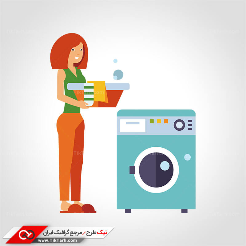 دانلود طرح لایه باز کلیپ آرت شستن لباس