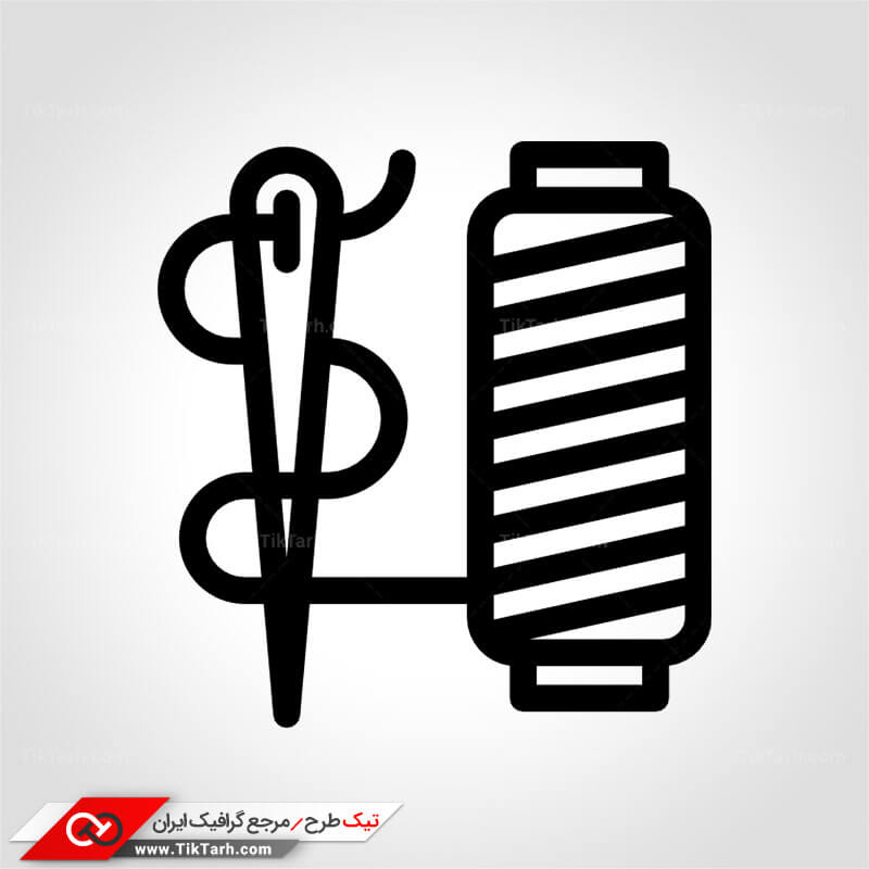دانلود طرح گرافیکی کلیپ آرت نخ و سوزن