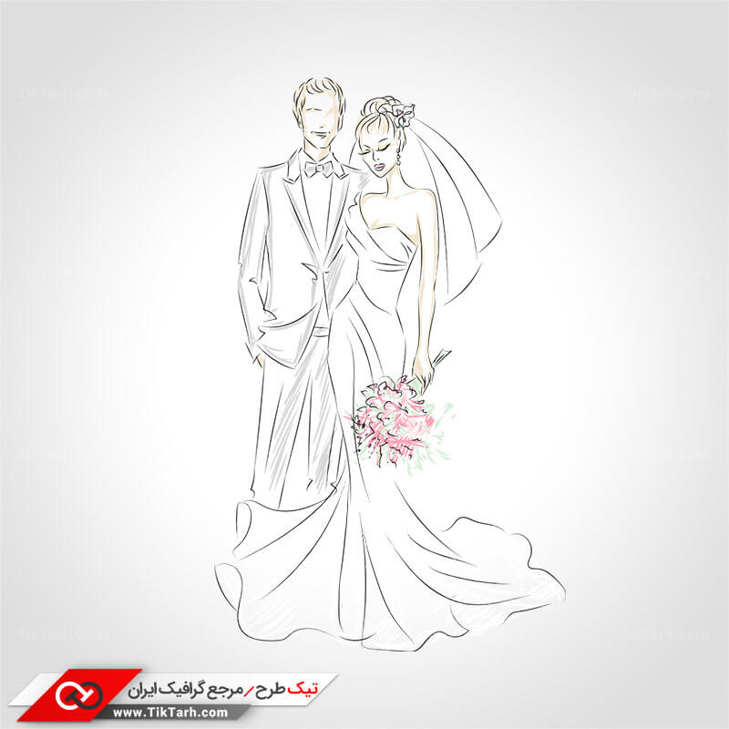 طرح گرافیکی عروس و داماد