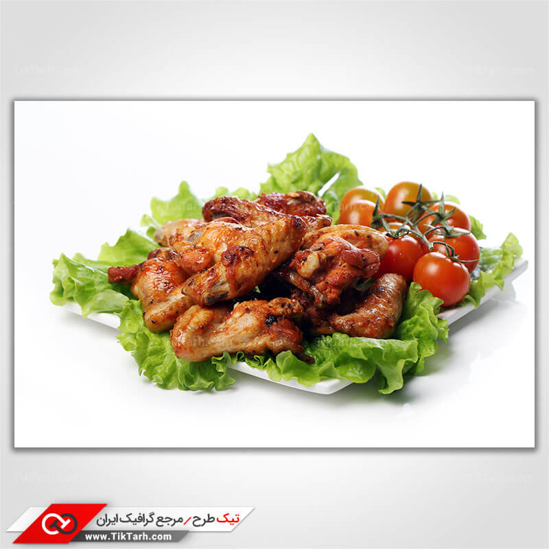 عکس گرافیکی کتف و بال با گوجه فرنگی