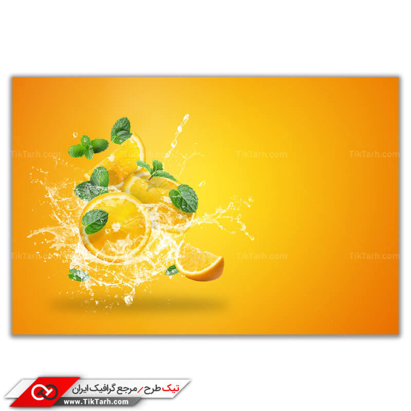 طرح لایه باز پس زمینه طرح موهیتو پرتقال