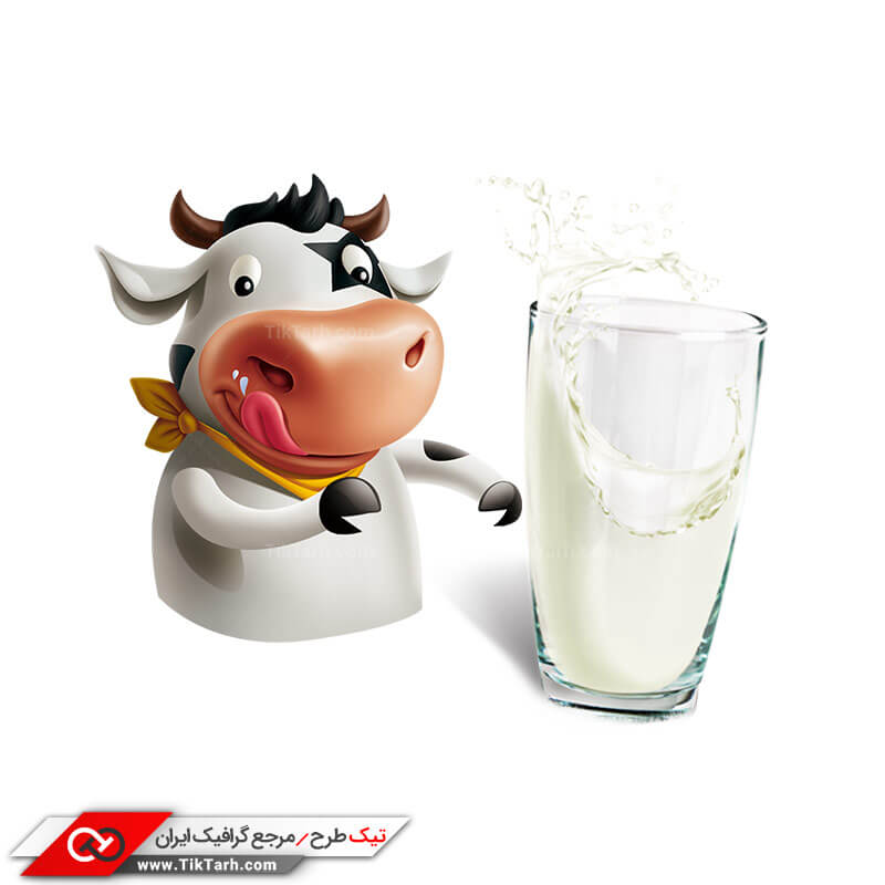 طرح گرافیکی کلیپ آرت شیر گاو