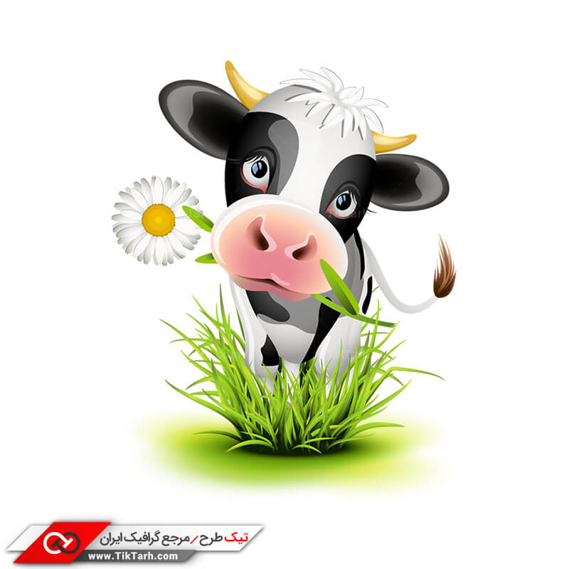 طرح کلیپ آرت گاو کارتونی