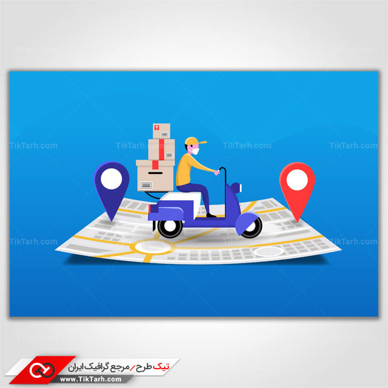 وکتور مفهومی با طرح پیک موتوری اینترنتی