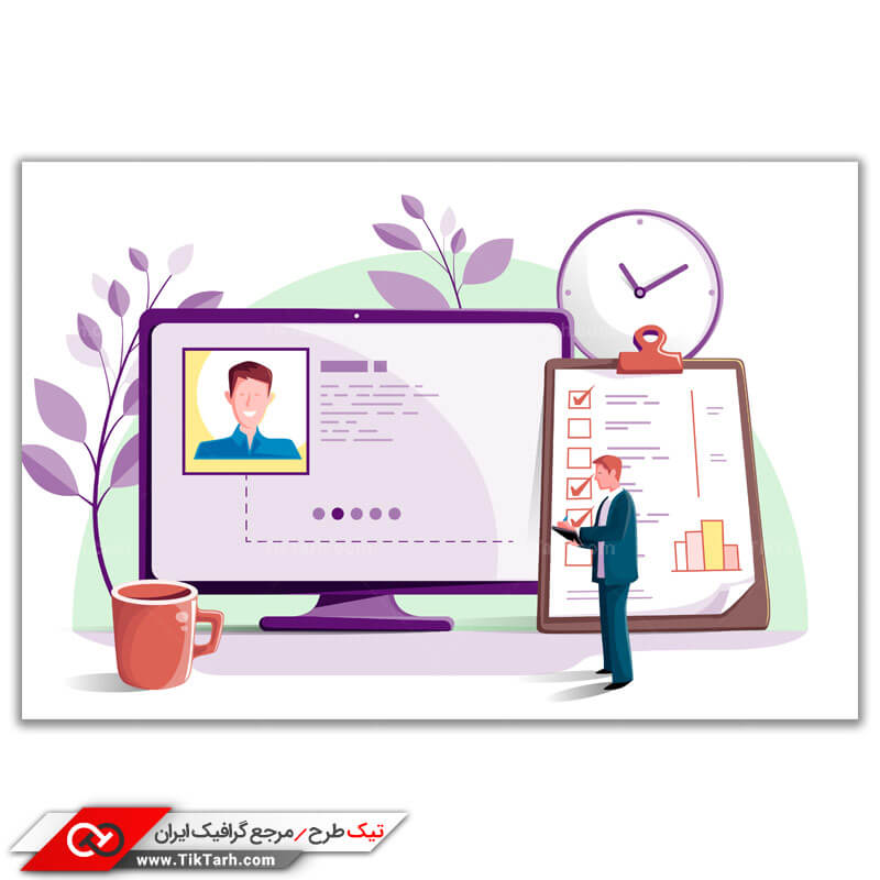 دانلود وکتور مفهومی بررسی رزومه