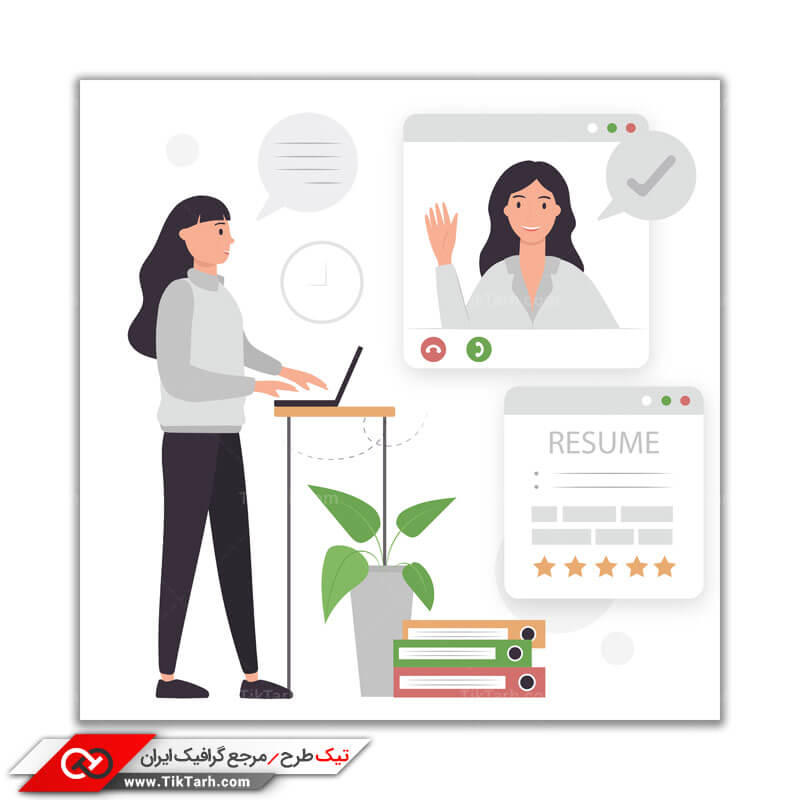 طرح لایه باز وکتور مفهومی رزومه