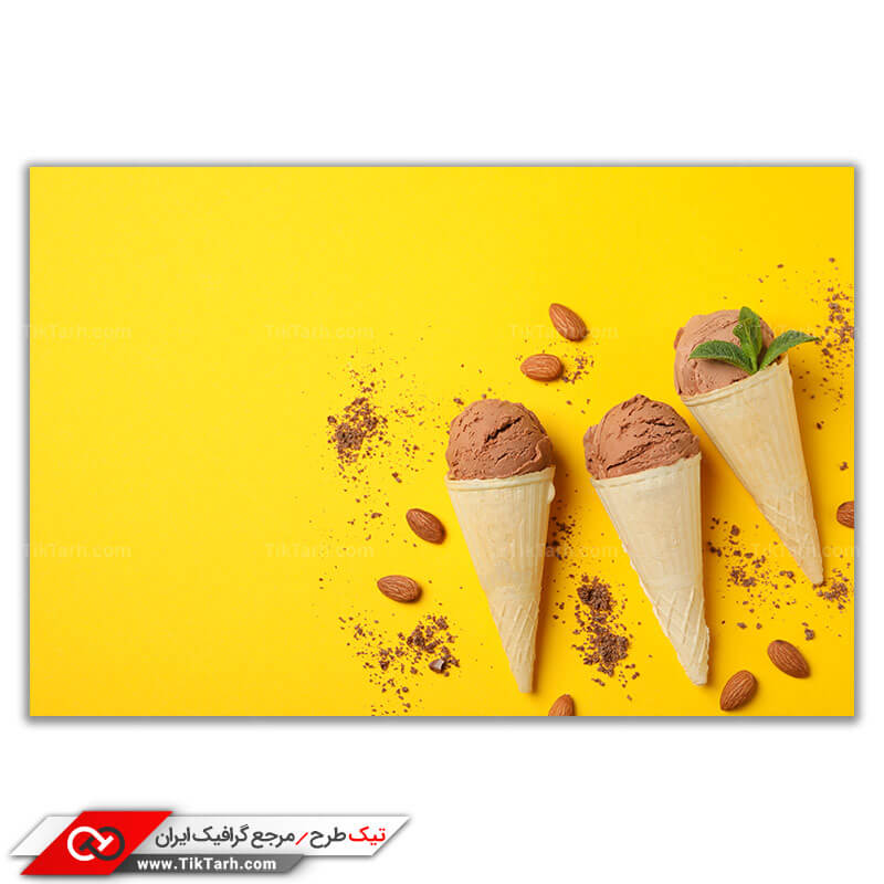 تصویر باکیفیت بستنی قیفی شکلاتی