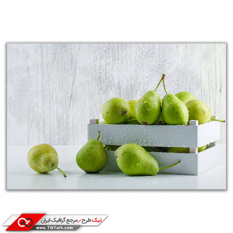 دانلود عکس گرافیکی گلابی در سبد