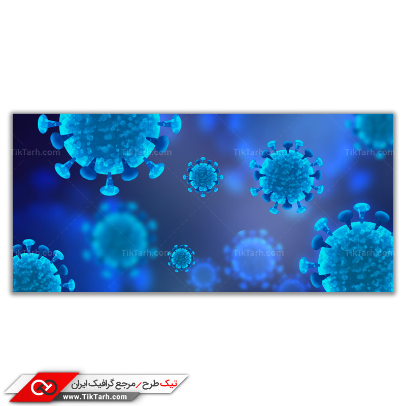 دانلود پس زمینه طراحی ویروس کرونا با تم آبی