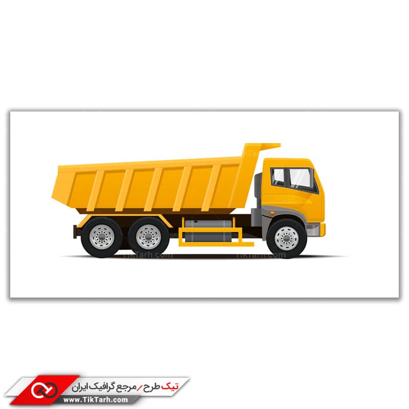 طرح گرافیکی کلیپ آرت کامیون زرد