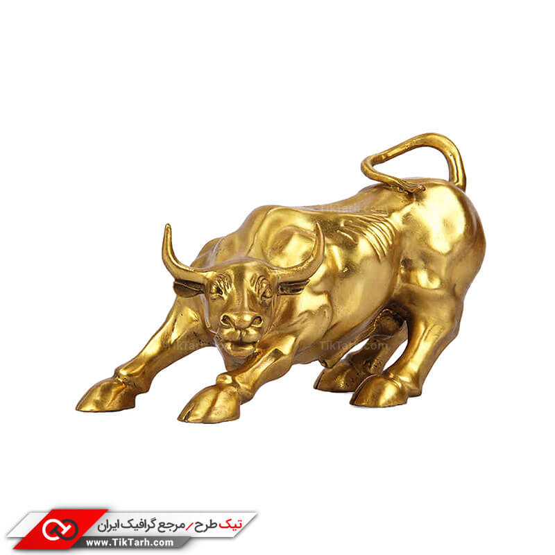 المان واقع گرایانه مجسمه طلایی گاو