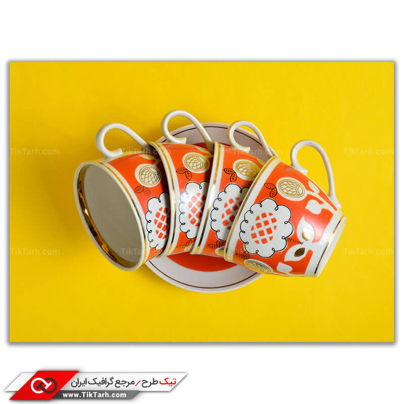 تصویر لارج  فرمت از فنجان و نلبکی