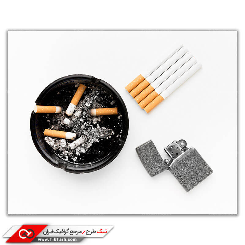دانلود عکس با کیفیت جا سیگاری و فندک