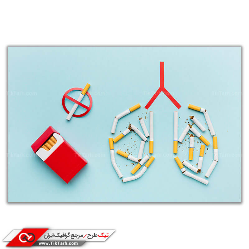 دانلود تصویر با کیفیت با طرح سیگار و ریه ها