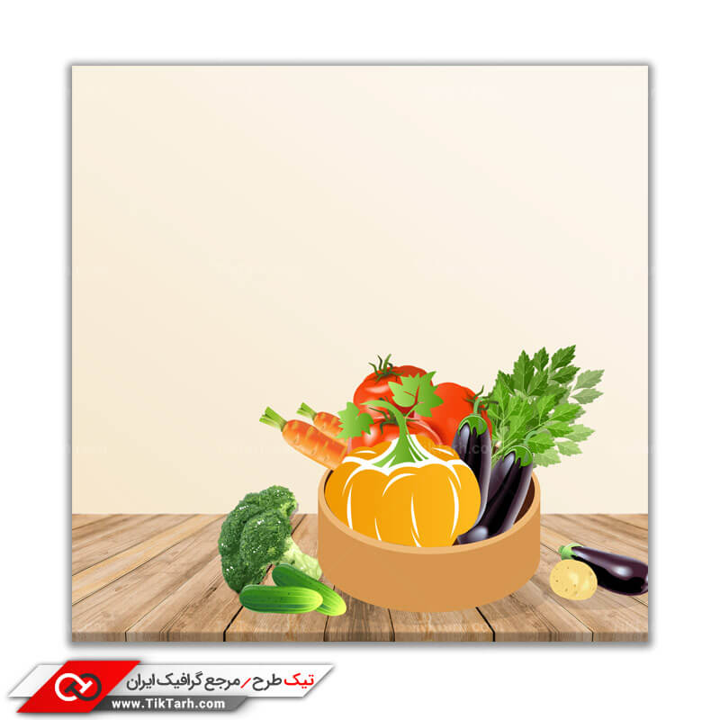 پس زمینه گرافیکی سبد سبزیجات