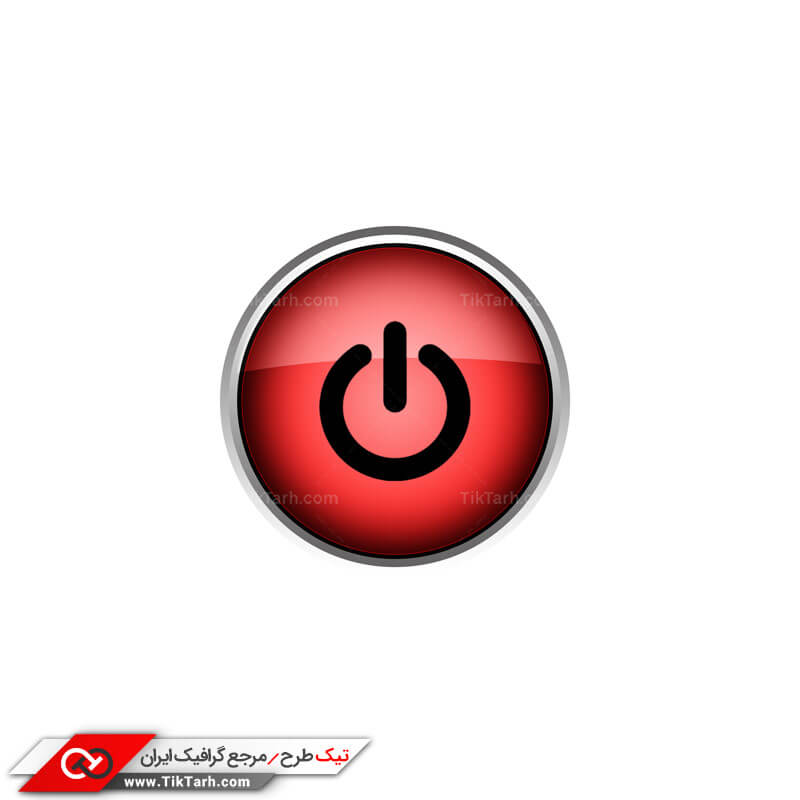 طرح دکمه پاور قرمز