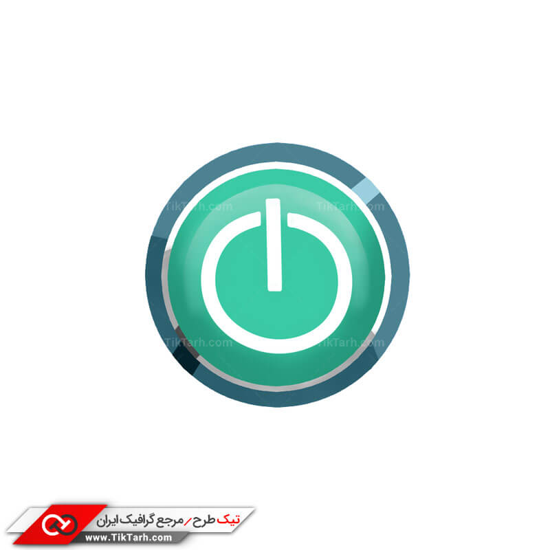 طرح لایه باز دکمه پاور سبز