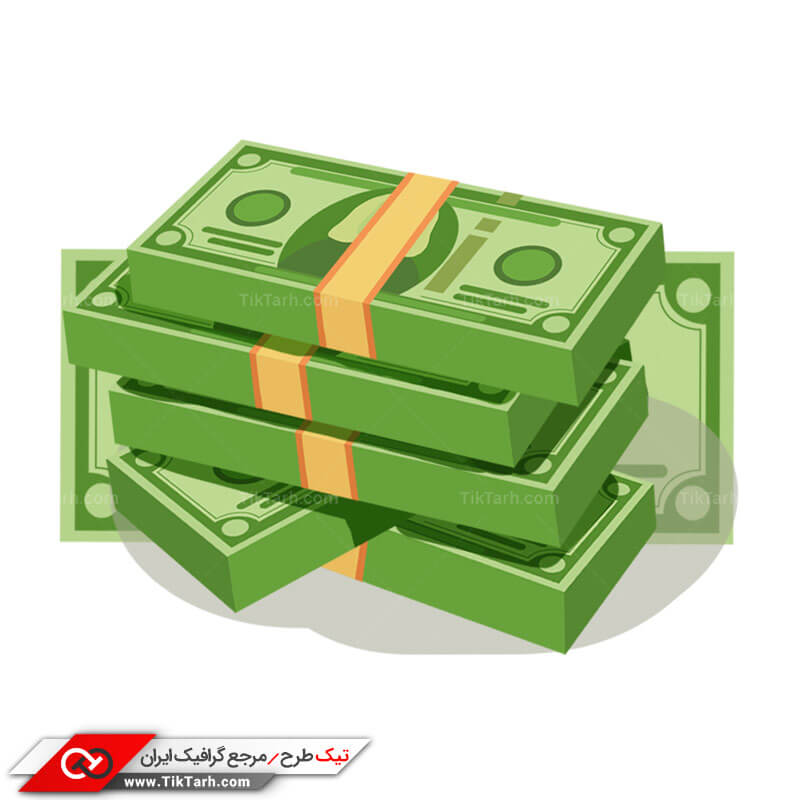 طرح کلیپ آرت اسکناس دلار