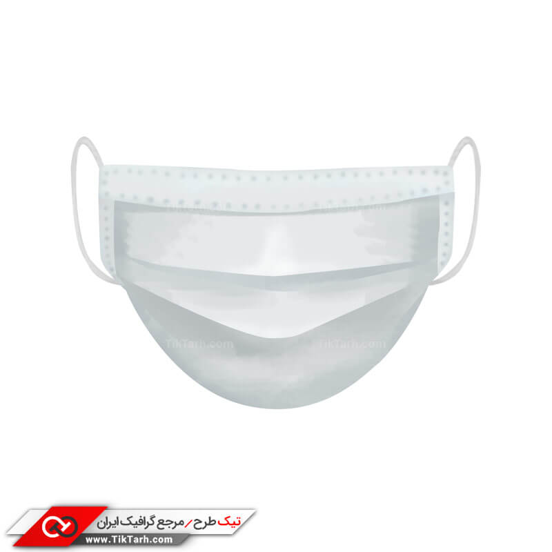 طرح کلیپ آرت ماسک سه لایه سفید