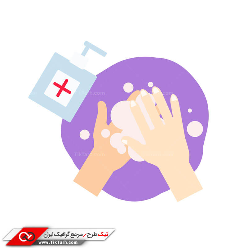 دانلود طرح کلیپ آرت ضدعفونی کردن دست ها