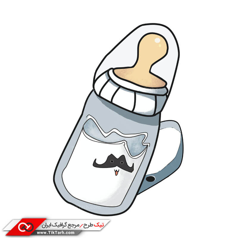 طرح کلیپ آرت شیر نوزاد