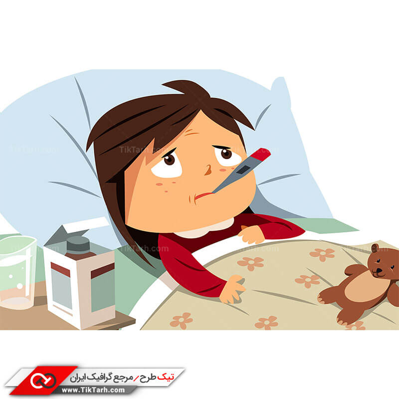 دانلود طرح کلیپ آرت کودک بیمار
