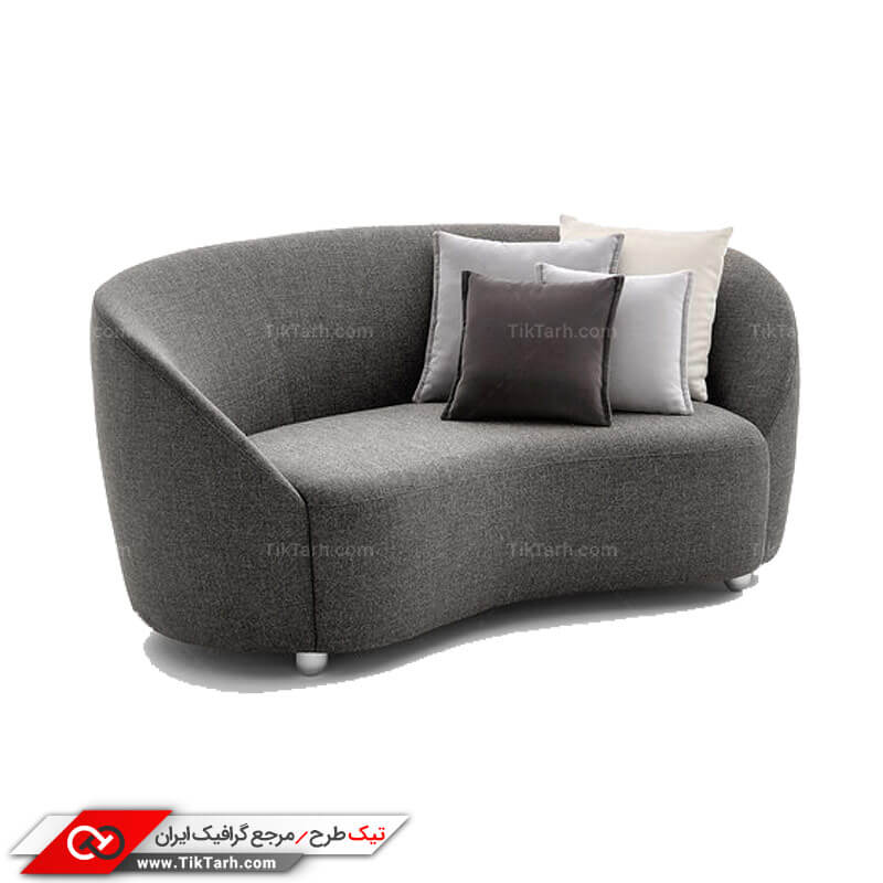 دانلود طرح گرافیکی مبل سه نفره راحتی خاکستری